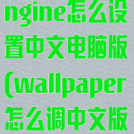 wallpaperengine怎么设置中文电脑版(wallpaper怎么调中文版)