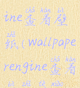 wallpaperengine查看壁纸(wallpaperengine查看壁纸特效)