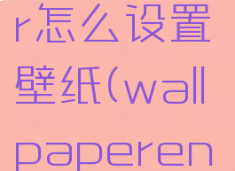 wallpaperengineer怎么设置壁纸(wallpaperengine怎么设壁纸)