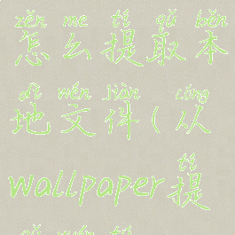 wallpaperui怎么提取本地文件(从wallpaper提取原图)