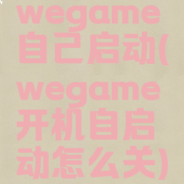 wegame自己启动(wegame开机自启动怎么关)