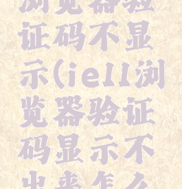 win10ie浏览器验证码不显示(ie11浏览器验证码显示不出来怎么办)