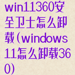win11360安全卫士怎么卸载(windows11怎么卸载360)