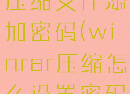 winrar给压缩文件添加密码(winrar压缩怎么设置密码)