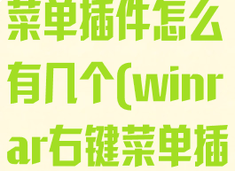 winrar右键菜单插件怎么有几个(winrar右键菜单插件开机启动)