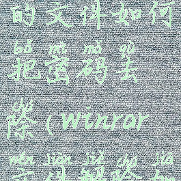 winrar加密的文件如何把密码去除(winrar文件解除加密)