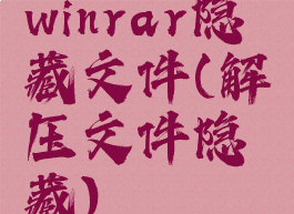 winrar隐藏文件(解压文件隐藏)