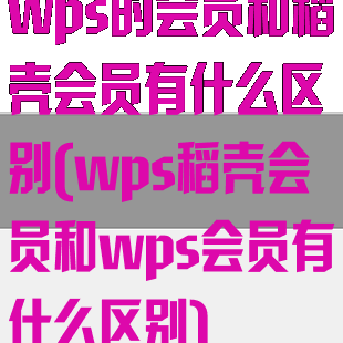 wps的会员和稻壳会员有什么区别(wps稻壳会员和wps会员有什么区别)