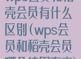 wps会员和稻壳会员有什么区别(wps会员和稻壳会员哪个使用率高)