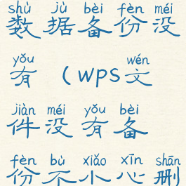wps怎么恢复没保存的数据备份没有(wps文件没有备份不小心删除了怎么办)