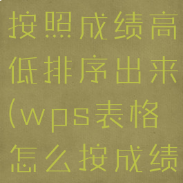 wps怎么按照成绩高低排序出来(wps表格怎么按成绩高低排名)