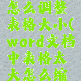 wps文档怎么调整表格大小(word文档中表格太大怎么缩小)