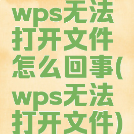 wps无法打开文件怎么回事(wps无法打开文件)