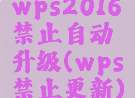 wps2016禁止自动升级(wps禁止更新)