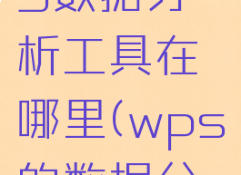 wps2019数据分析工具在哪里(wps的数据分析工具)
