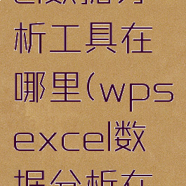 wpsexcel数据分析工具在哪里(wpsexcel数据分析在哪找)
