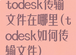 todesk传输文件在哪里(todesk如何传输文件)