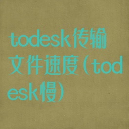 todesk传输文件速度(todesk慢)