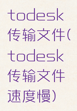 todesk传输文件(todesk传输文件速度慢)