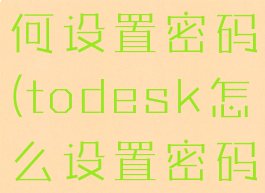 todesk如何设置密码(todesk怎么设置密码不变)