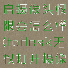 todesk开启摄像头权限会怎么样(todesk无权打开摄像头)