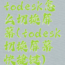todesk怎么切换屏幕(todesk切换屏幕快捷键)