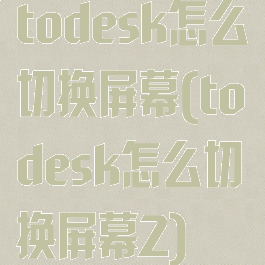 todesk怎么切换屏幕(todesk怎么切换屏幕2)