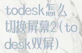 todesk怎么切换屏幕2(todesk双屏)