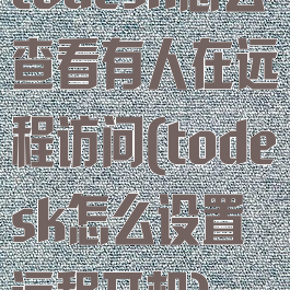 todesk怎么查看有人在远程访问(todesk怎么设置远程开机)