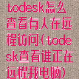 todesk怎么查看有人在远程访问(todesk查看谁正在远程我电脑)