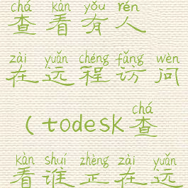 todesk怎么查看有人在远程访问(todesk查看谁正在远程我电脑)