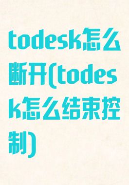 todesk怎么断开(todesk怎么结束控制)