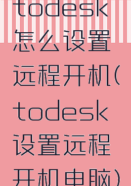 todesk怎么设置远程开机(todesk设置远程开机电脑)