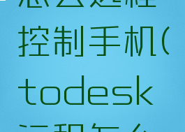 todesk怎么远程控制手机(todesk远程怎么用)