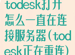 todesk打开怎么一直在连接服务器(todesk正在重连)