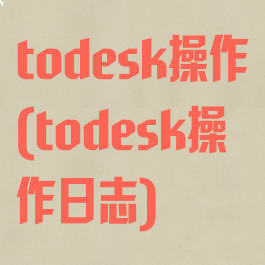 todesk操作(todesk操作日志)