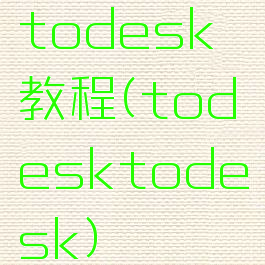 todesk教程(todesktodesk)