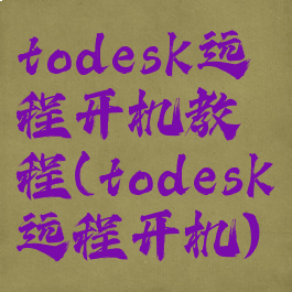 todesk远程开机教程(todesk远程开机)