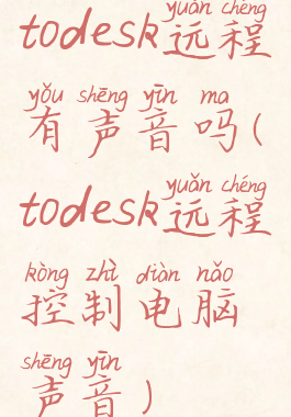 todesk远程有声音吗(todesk远程控制电脑声音)