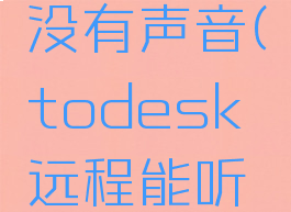 todesk远程桌面没有声音(todesk远程能听到我说话吗)