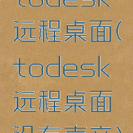 todesk远程桌面(todesk远程桌面没有声音)