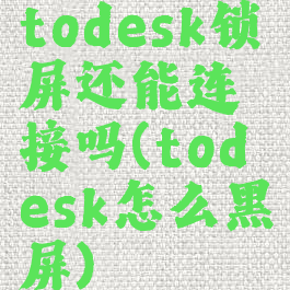 todesk锁屏还能连接吗(todesk怎么黑屏)