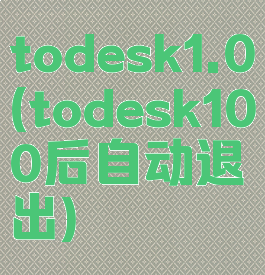 todesk1.0(todesk100后自动退出)