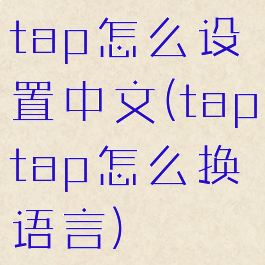tap怎么设置中文(taptap怎么换语言)
