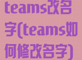 teams改名字(teams如何修改名字)