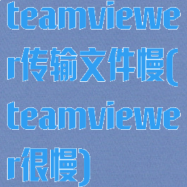 teamviewer传输文件慢(teamviewer很慢)
