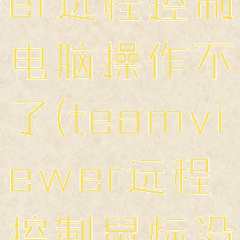 teamviewer远程控制电脑操作不了(teamviewer远程控制鼠标没反应)