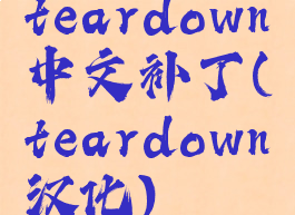 teardown中文补丁(teardown汉化)