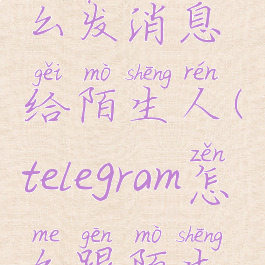 telegram怎么发消息给陌生人(telegram怎么跟陌生人发信息)