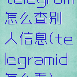 telegram怎么查别人信息(telegramid怎么看)